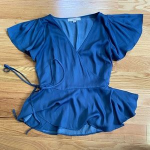 Loft peplum blue top